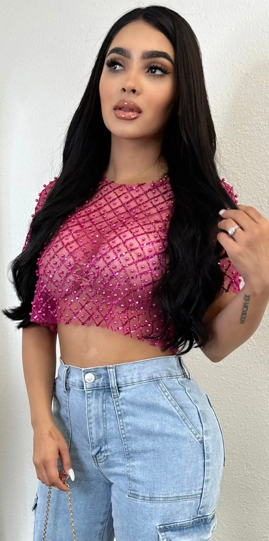 Evelyn Mesh Crop Top
