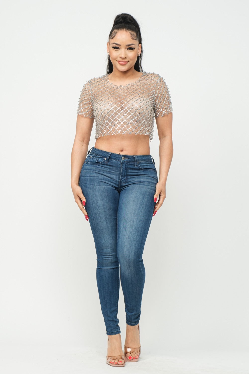 Evelyn Mesh Crop Top