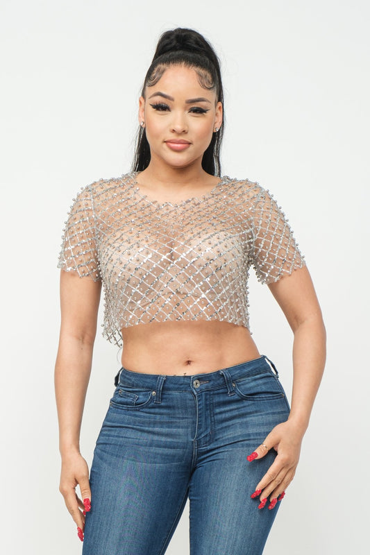 Evelyn Mesh Crop Top